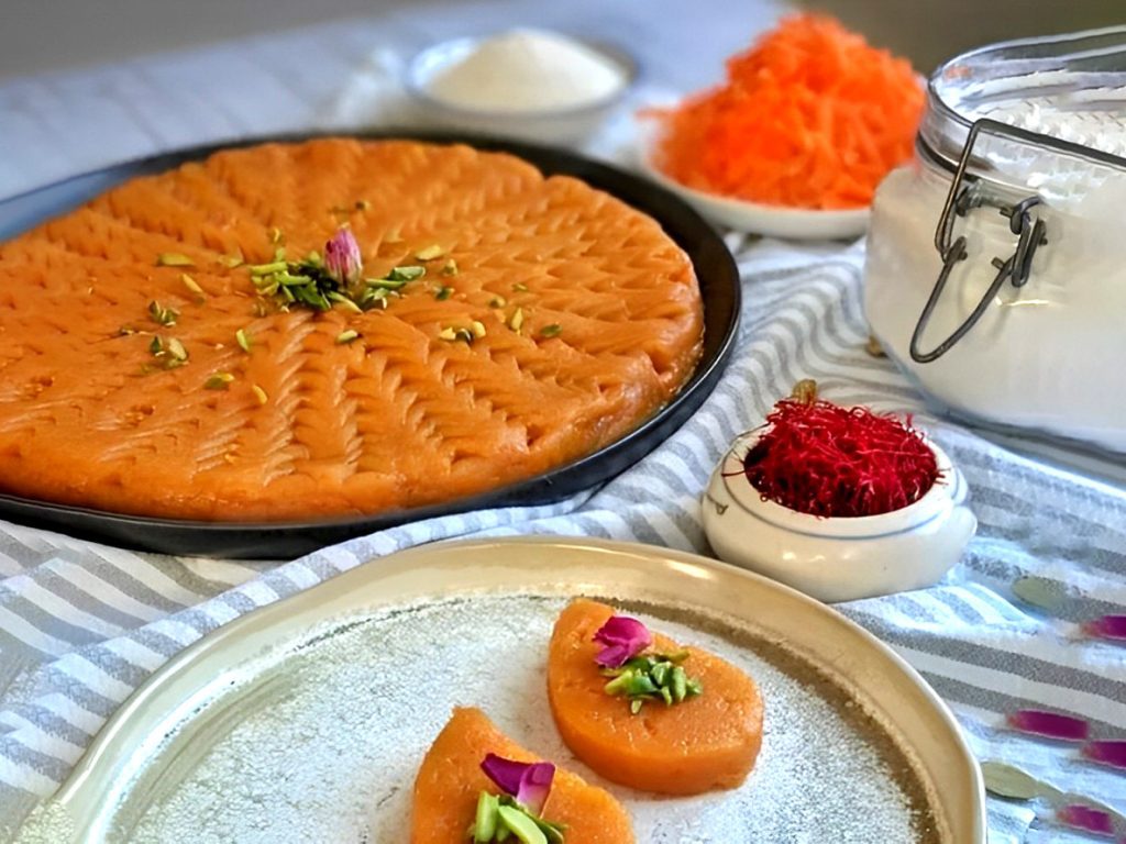 طرز تهیه حلوا زعفرانی با شیر